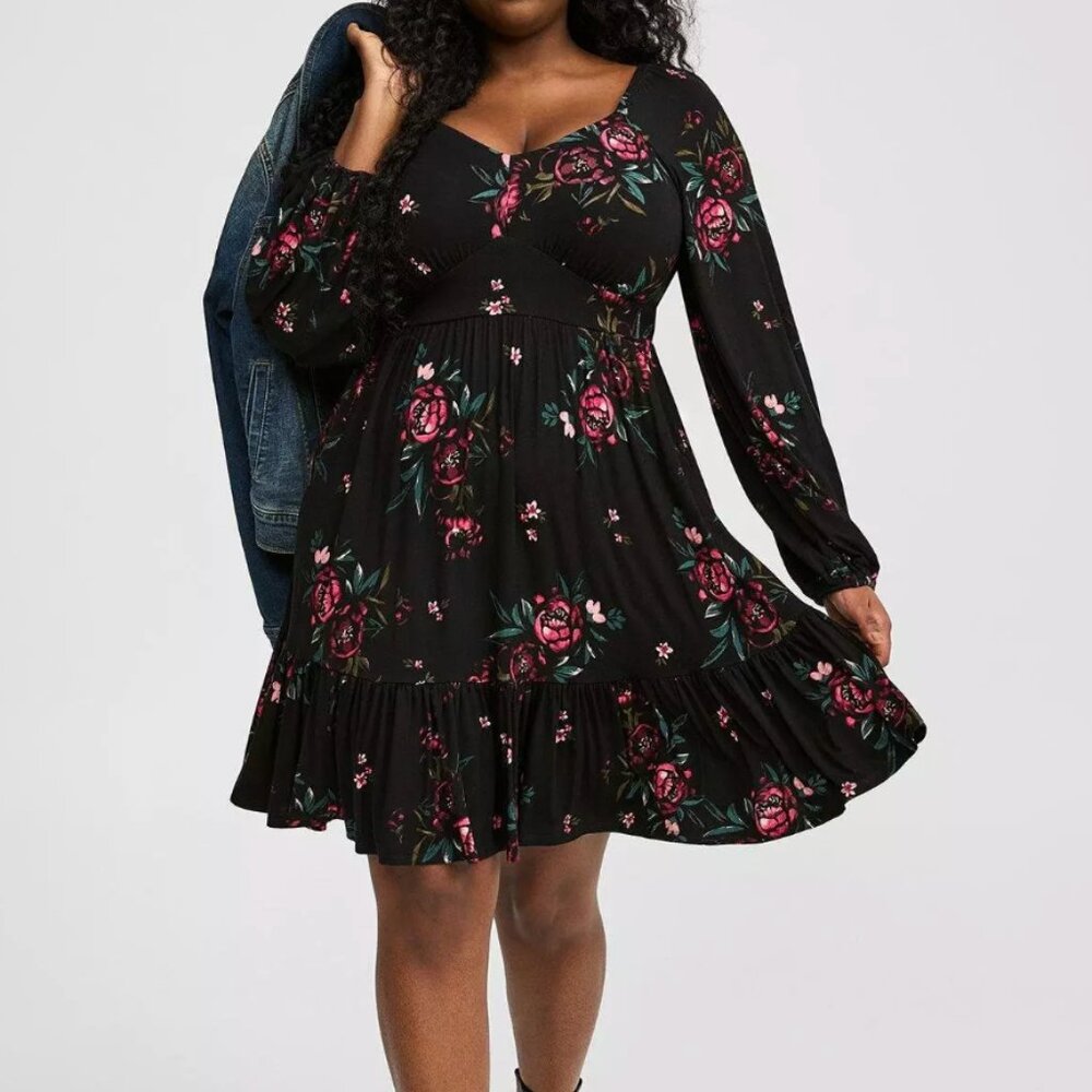 Torrid Mini Super Soft Tiered Skater Dress NWT
